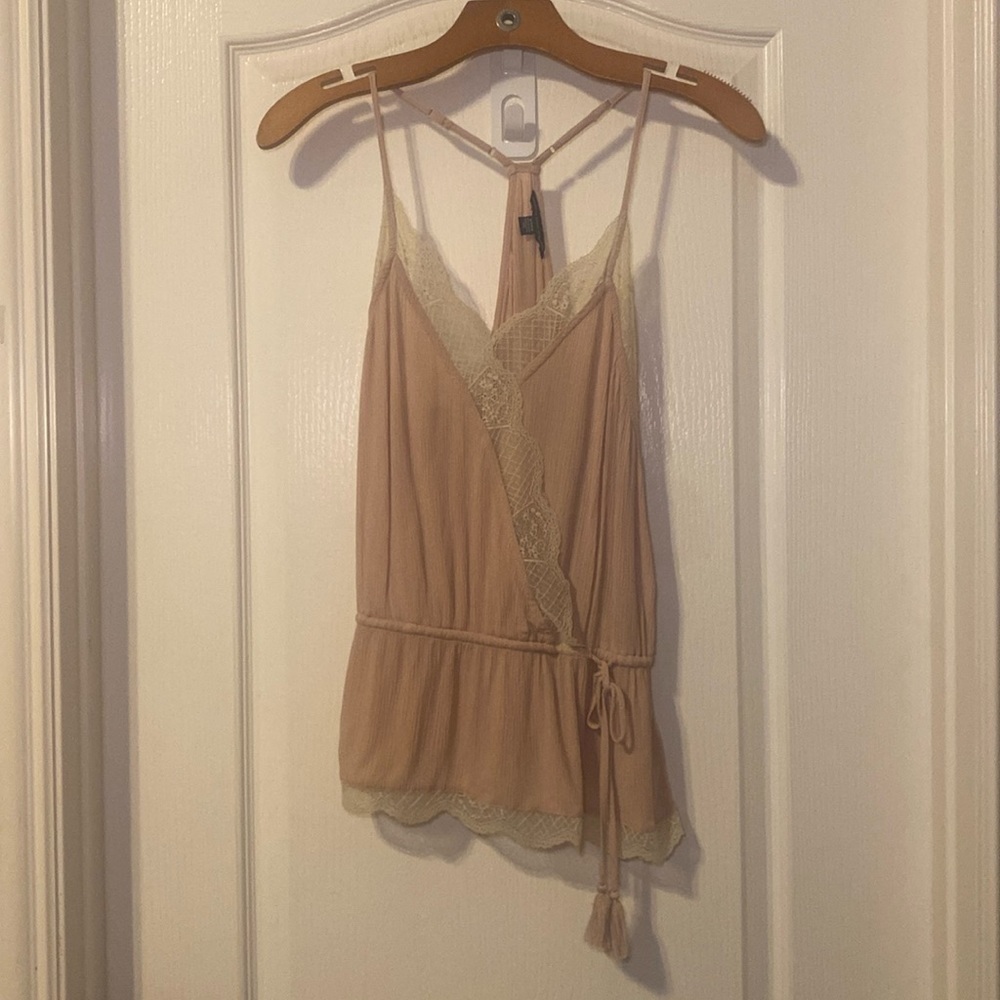 American Eagle Outfitters Light Pink Cami Tank Top w/ Lace Trim Size Small NWOT